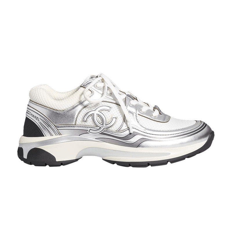 Chanel Wmns CC Logo Sneaker 'White Silver' - 1