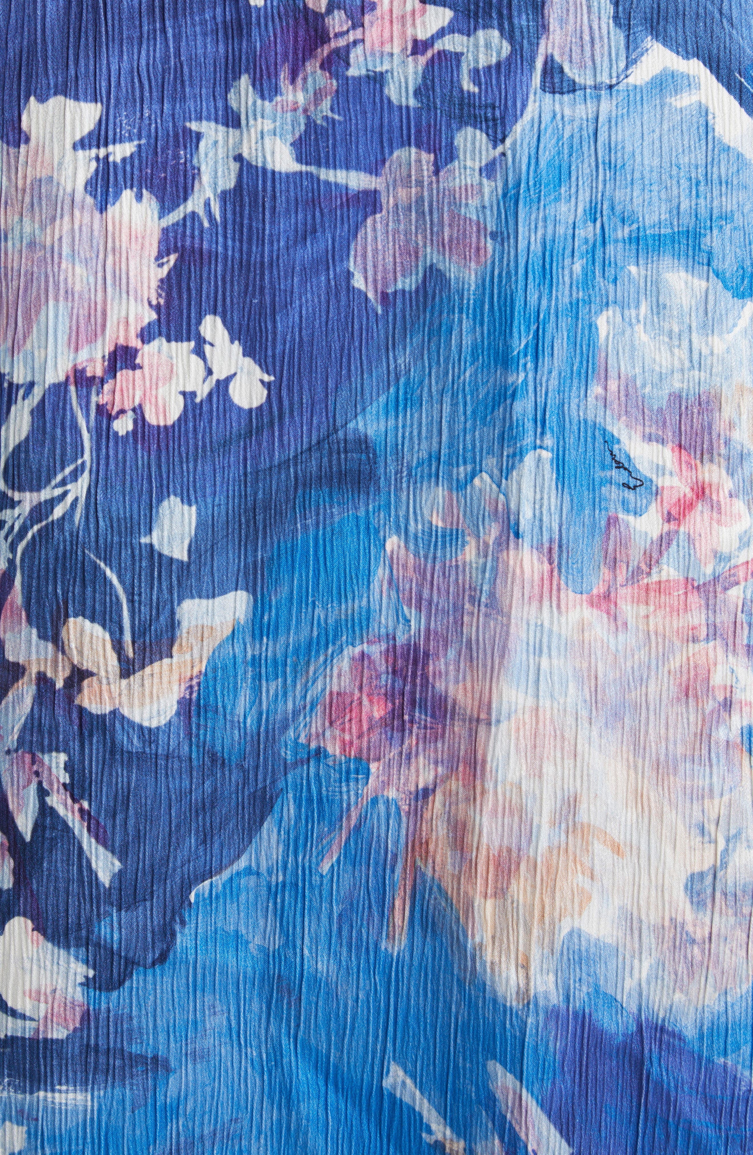 Erdem Floral Print Sleeveless Cotton Poplin Shirtdress in Artist Garden Pale Cobalt at Nordstrom - 6