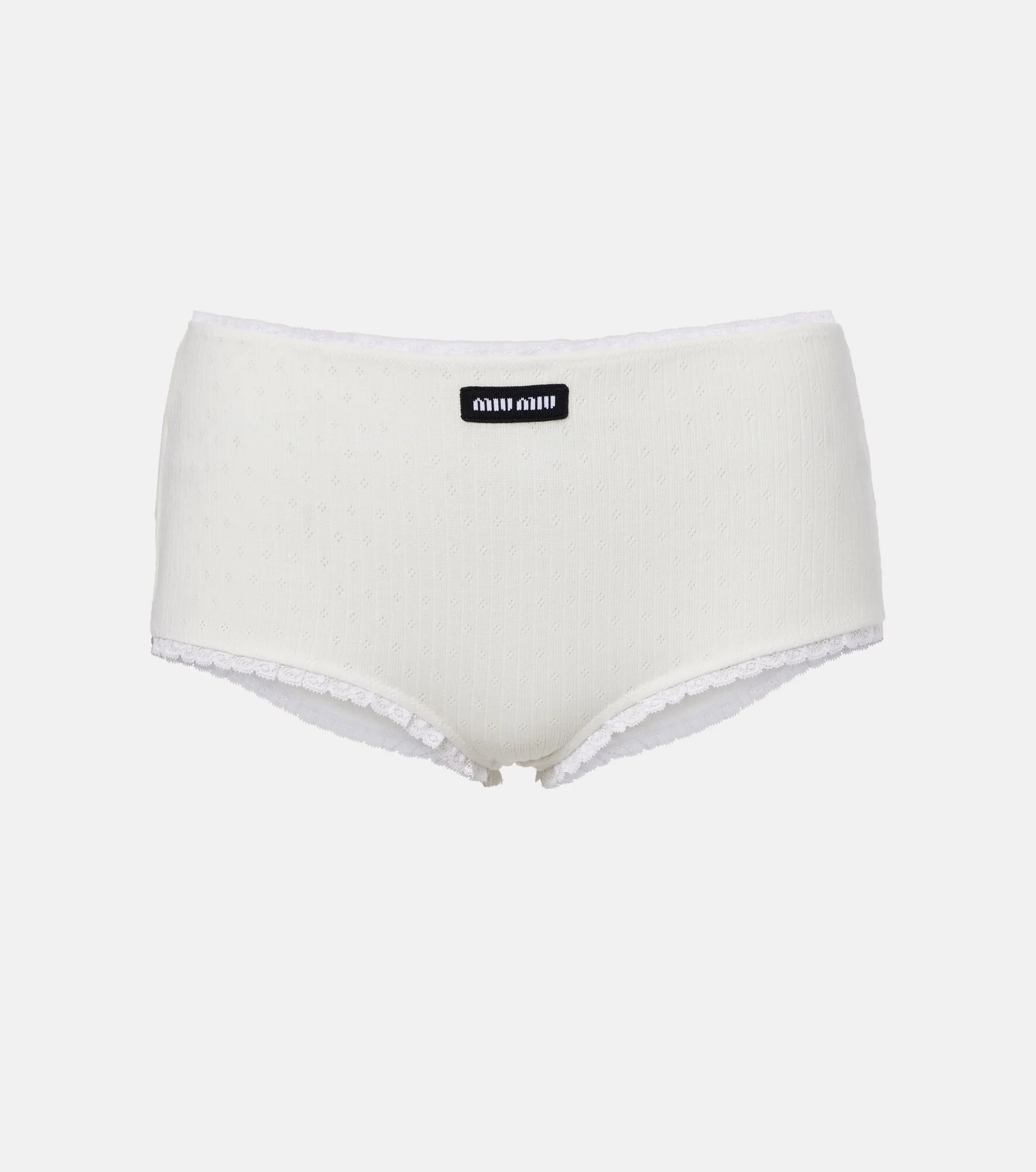 Pointelle cotton micro shorts - 1