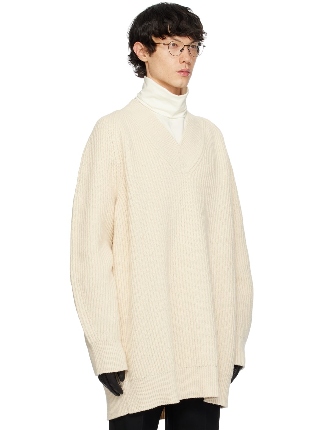 Off-White V-Neck Sweater - 2