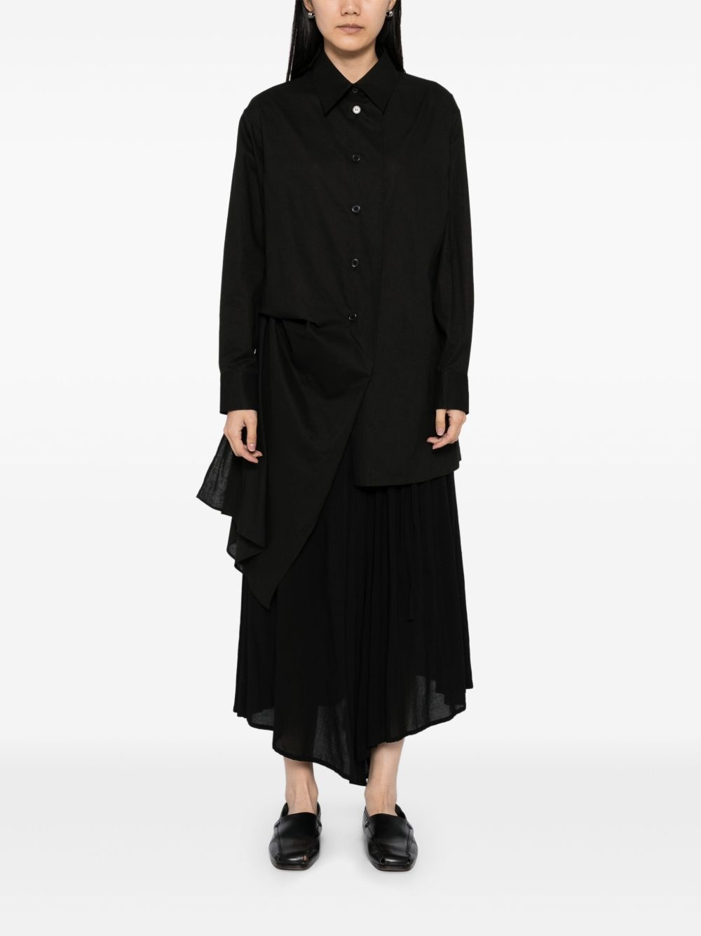 cotton asymmetric shirt - 2