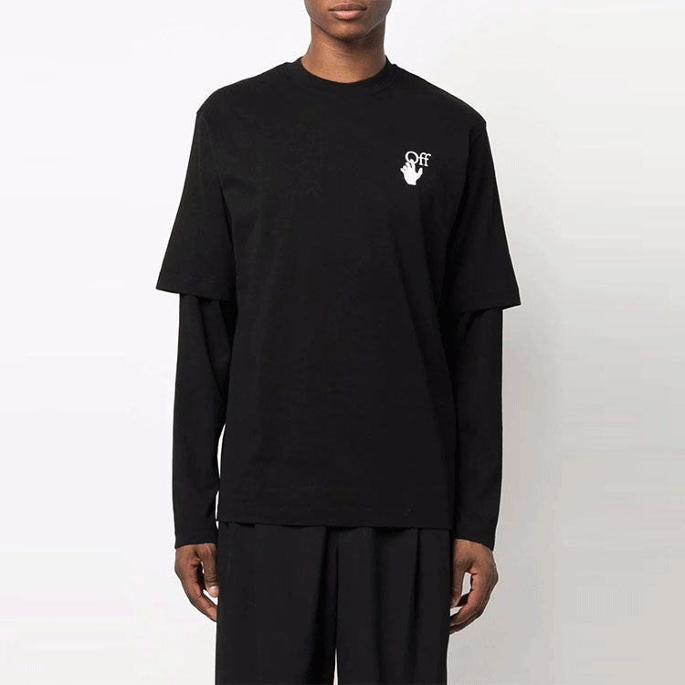 Men's Off-White Gradient Arrow Long Sleeves Loose Fit Black T-Shirt OMAB066F21JER0041084 - 2