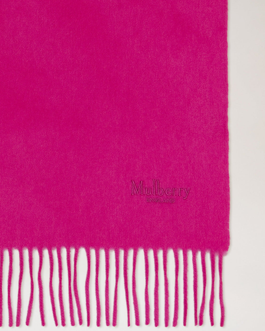 Small Solid Merino Wool Scarf Mulberry Pink Merino Wool - 3