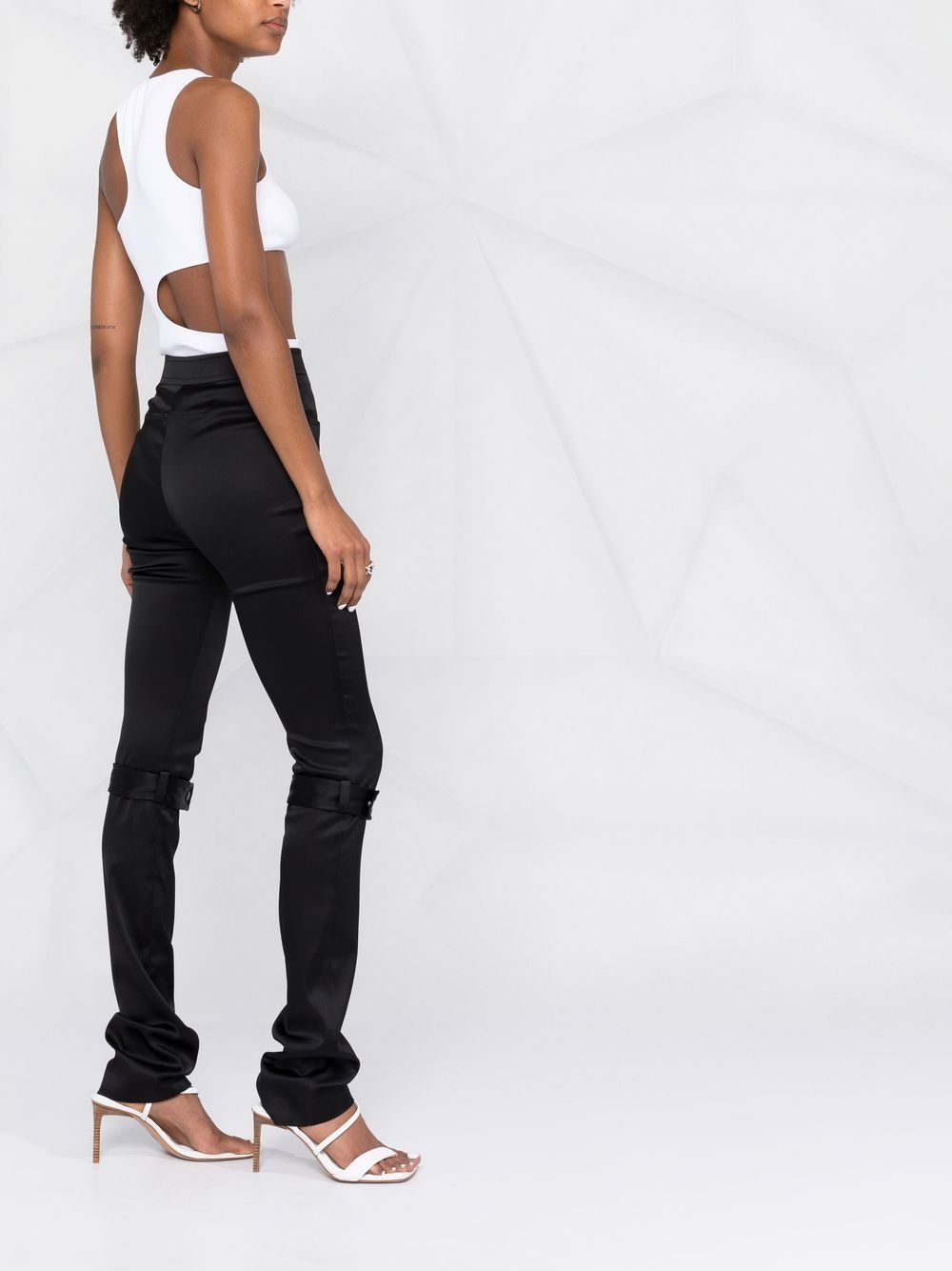 strap satin trousers - 6