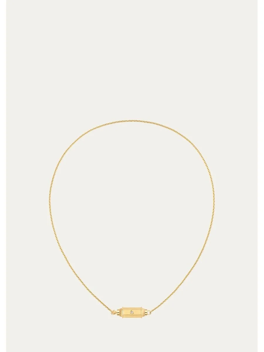 18K Yellow Gold & 0.11 TCW Diamond Necklace - 1