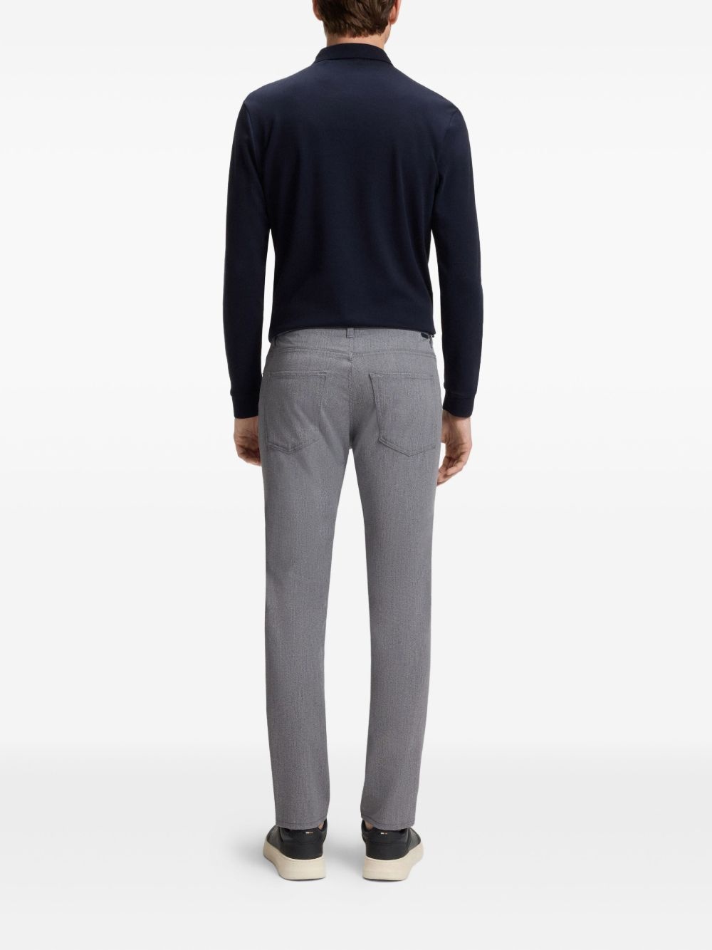 mélange-effect slim-fit trousers - 3