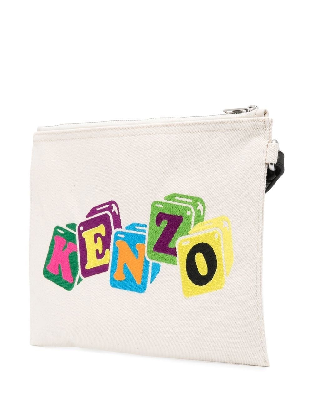 motif-embroidered clutch bag - 3