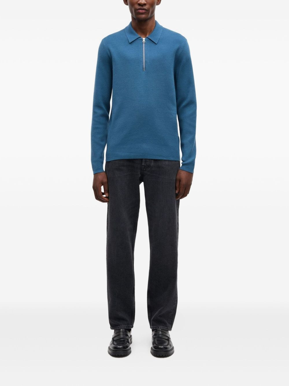 zip-neck polo shirt - 2