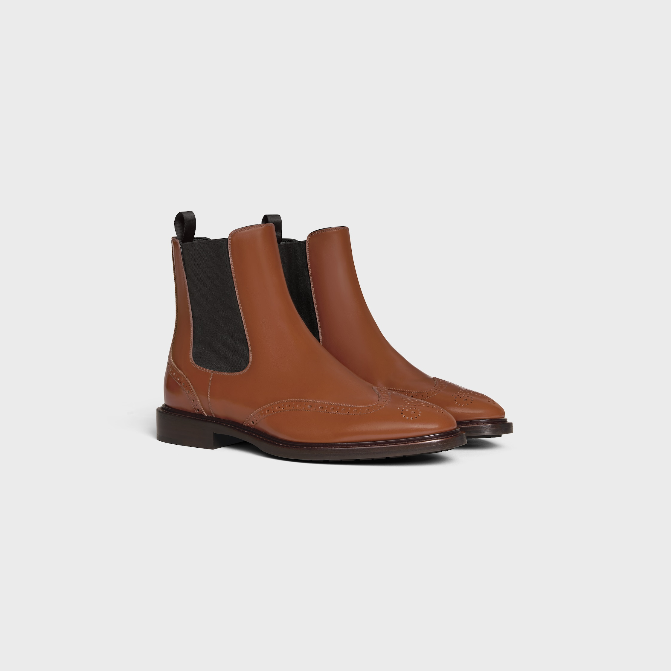 CELINE DONAVAN CHELSEA BOOT WITH BROGUES IN POLISHED BULL - 2
