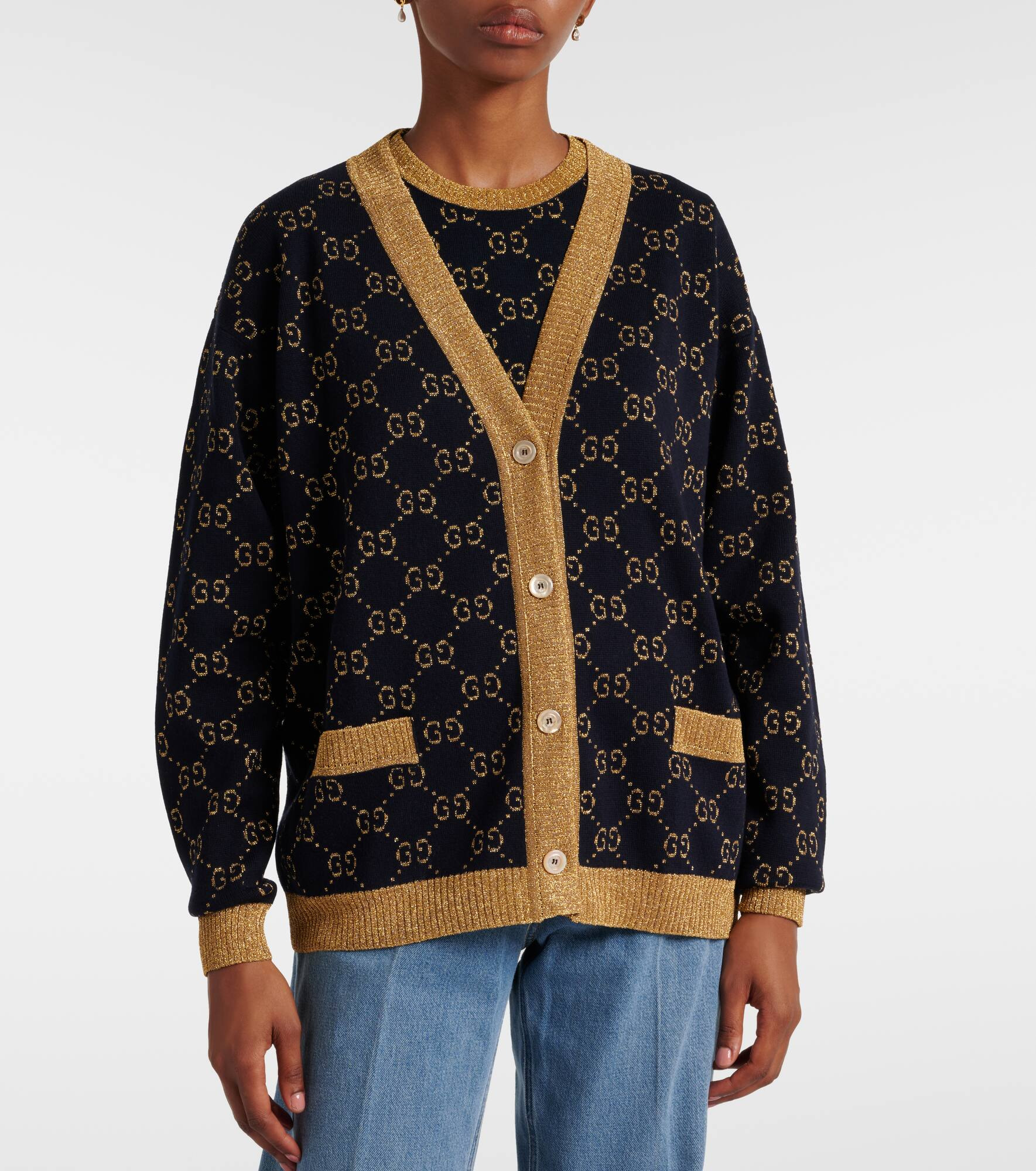Cotton-blend lamé cardigan - 6