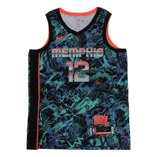 나이키 NBA Retro 농구 저지/Vest 회색 Memphis Grizzlies Morant 아니. 12 녹색 DD3771-450 - 1