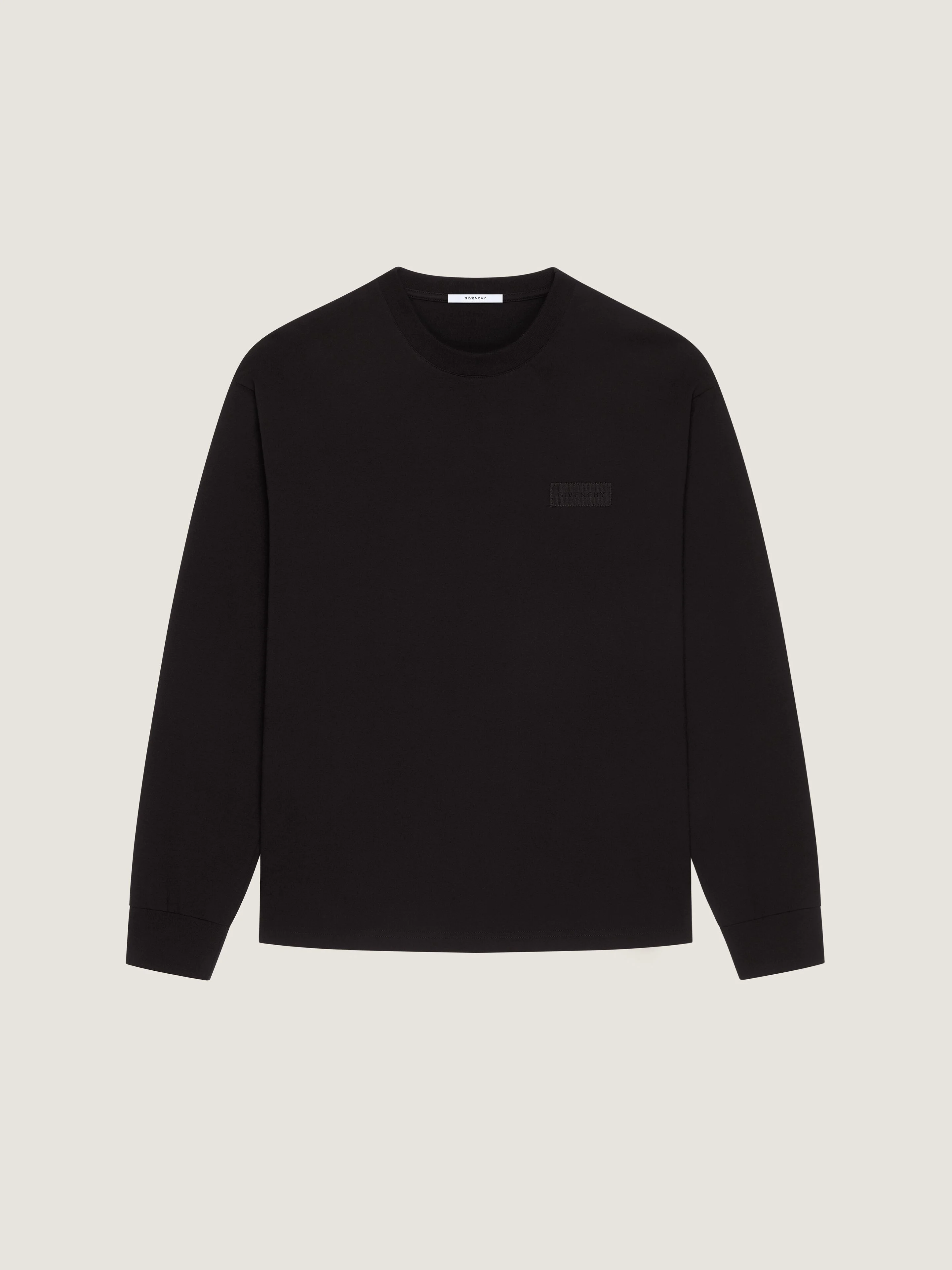 LONG SLEEVE T-SHIRT IN COTTON WITH GIVENCHY PATCH - 1
