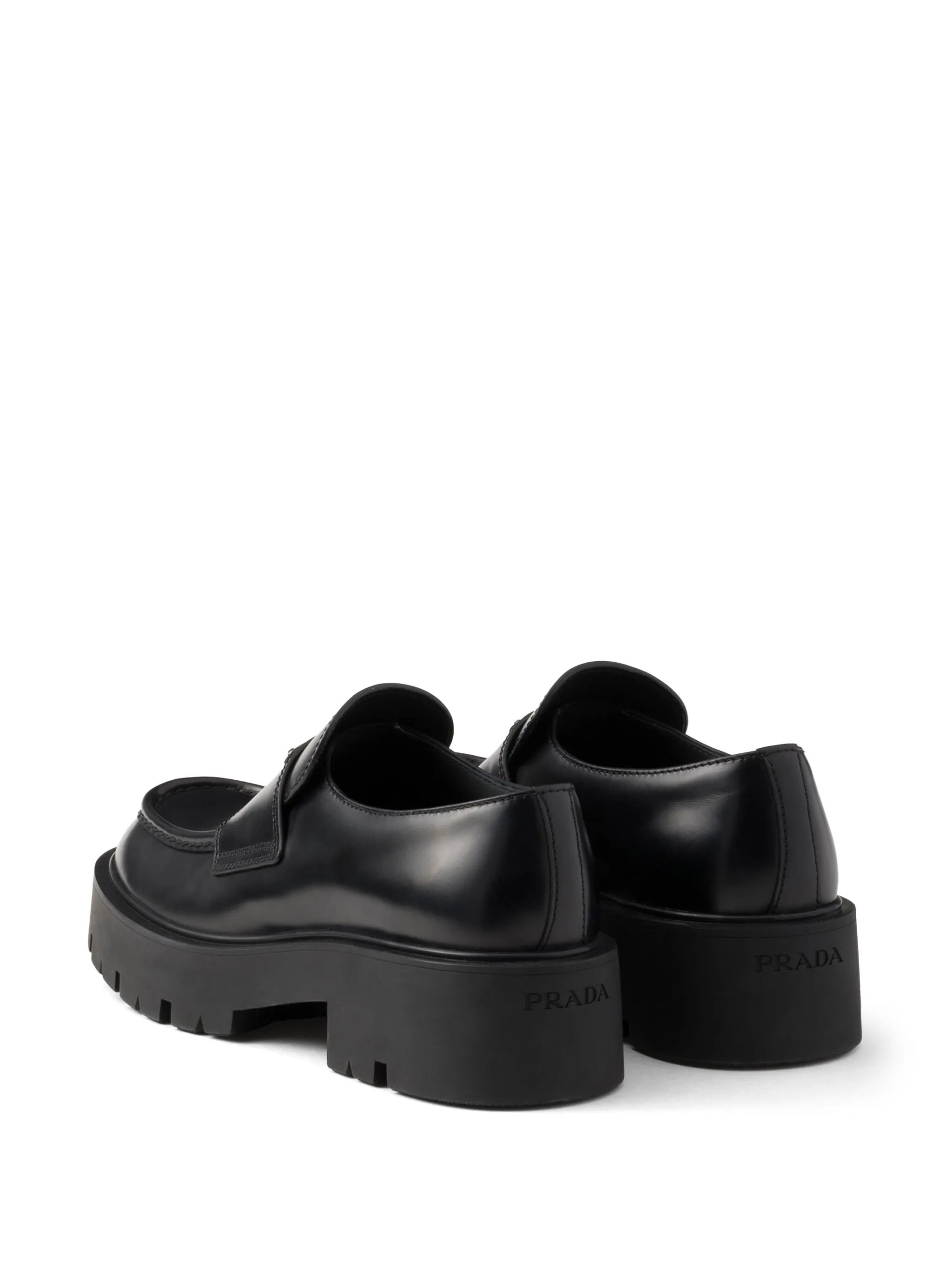 brushed leather loafers - 3