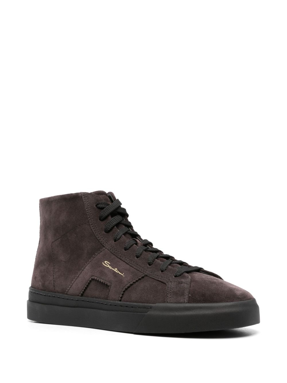 logo-print suede sneakers - 2