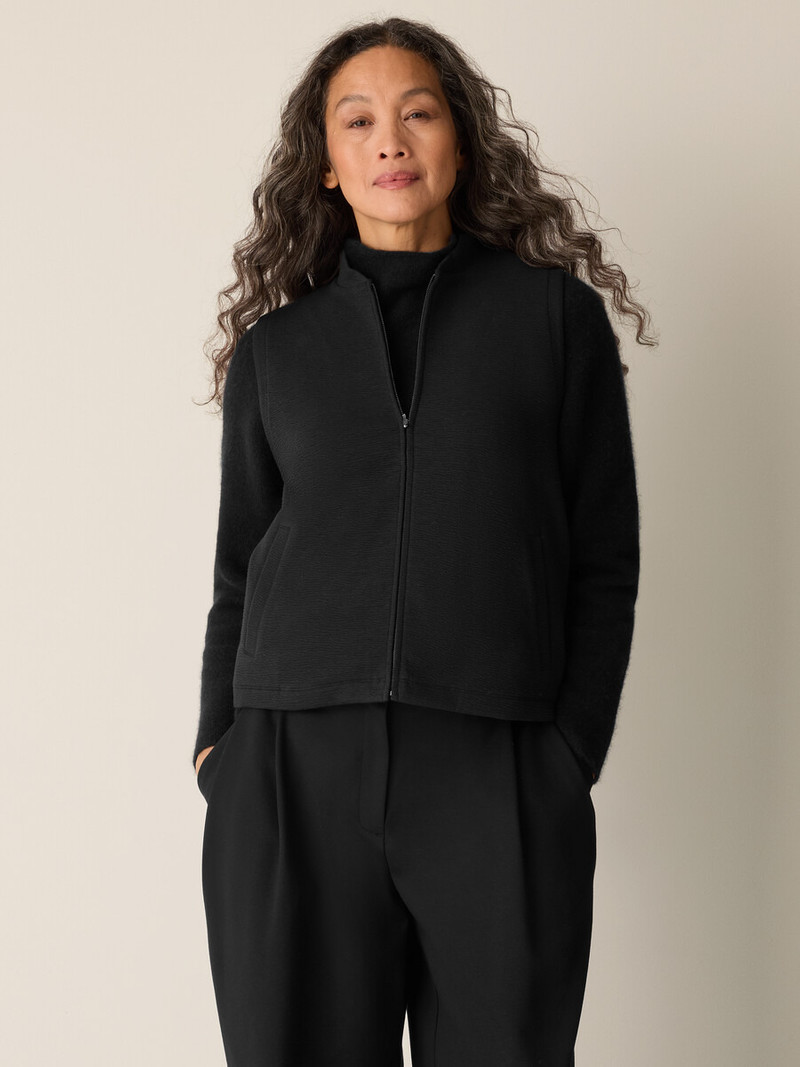 Textured Cotton Doubleknit Vest 1