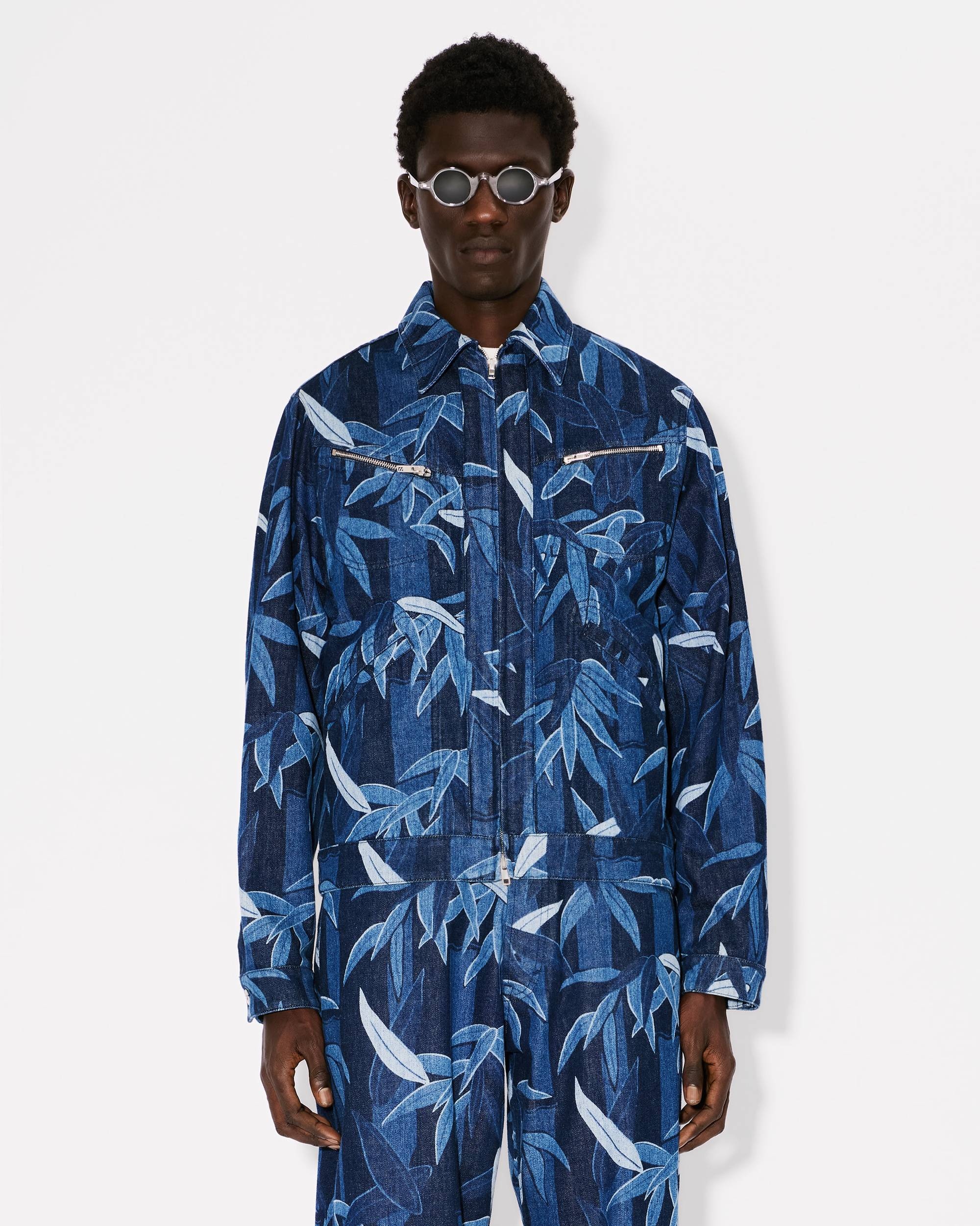 KENZO Chiku-rin camo' zipped trucker jacket in japanese denim - 4