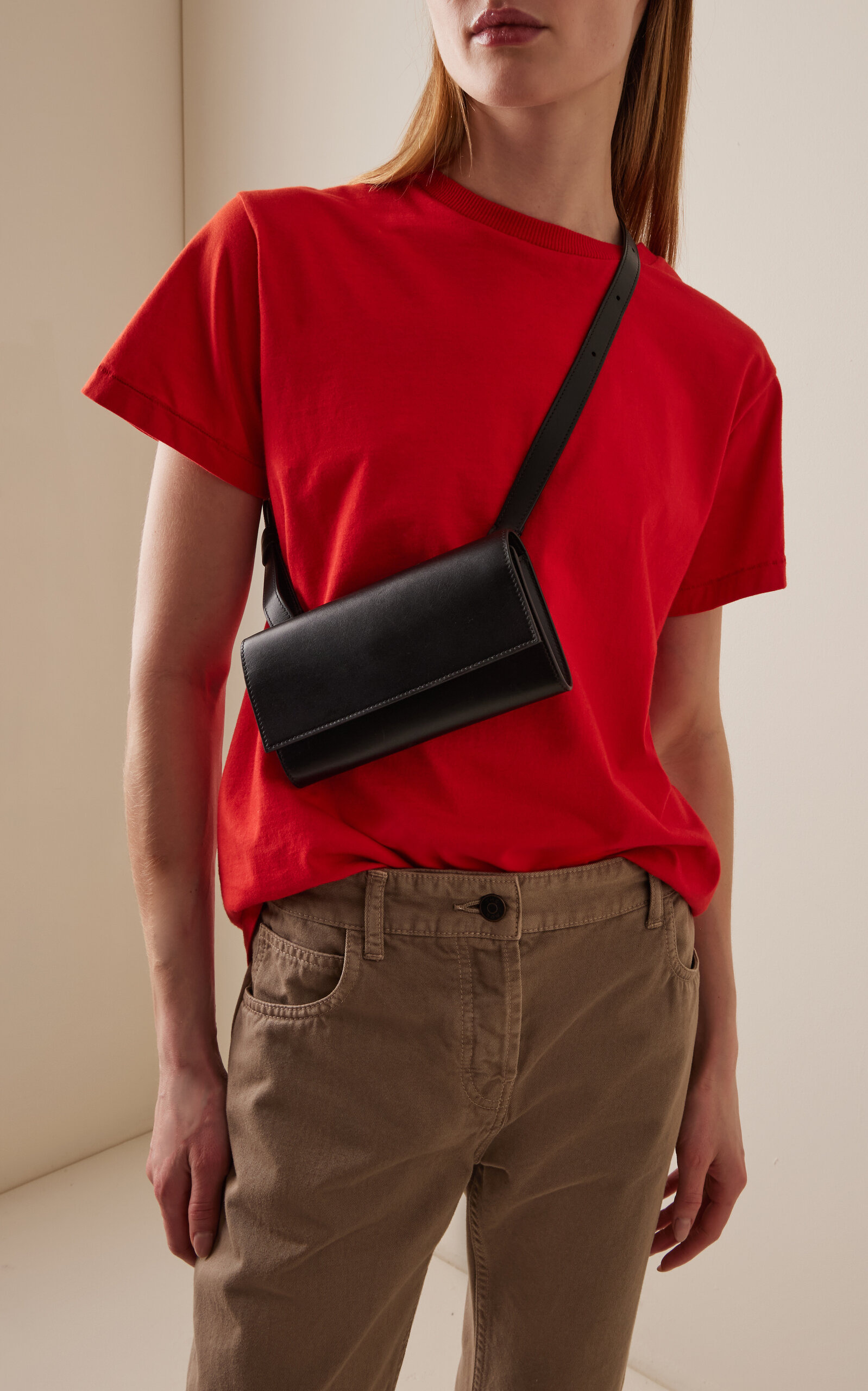 Convertible Leather Belt Bag black - 2