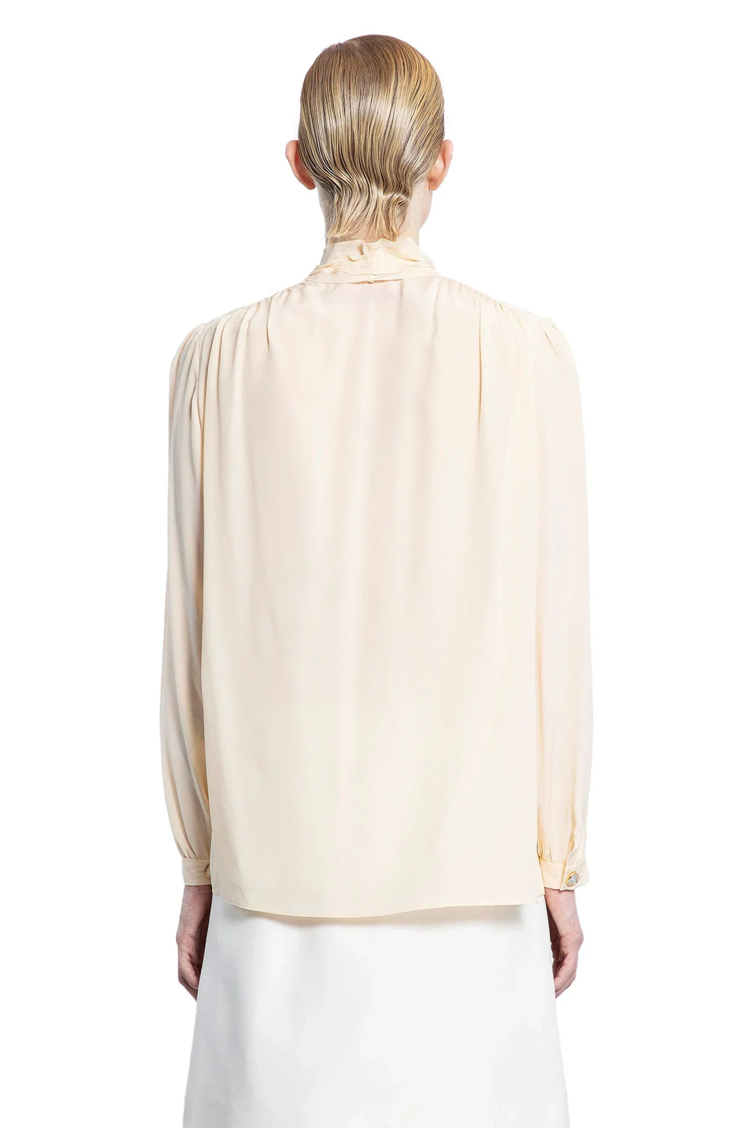 Ruffled-Bow-Crepe-De-Chine-Shirt - 3