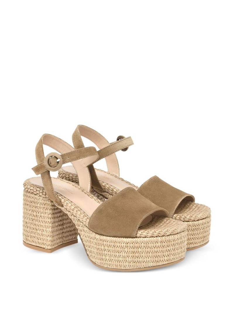 Gianvito Rossi 75mm Carol buckle-suede sandals outlook