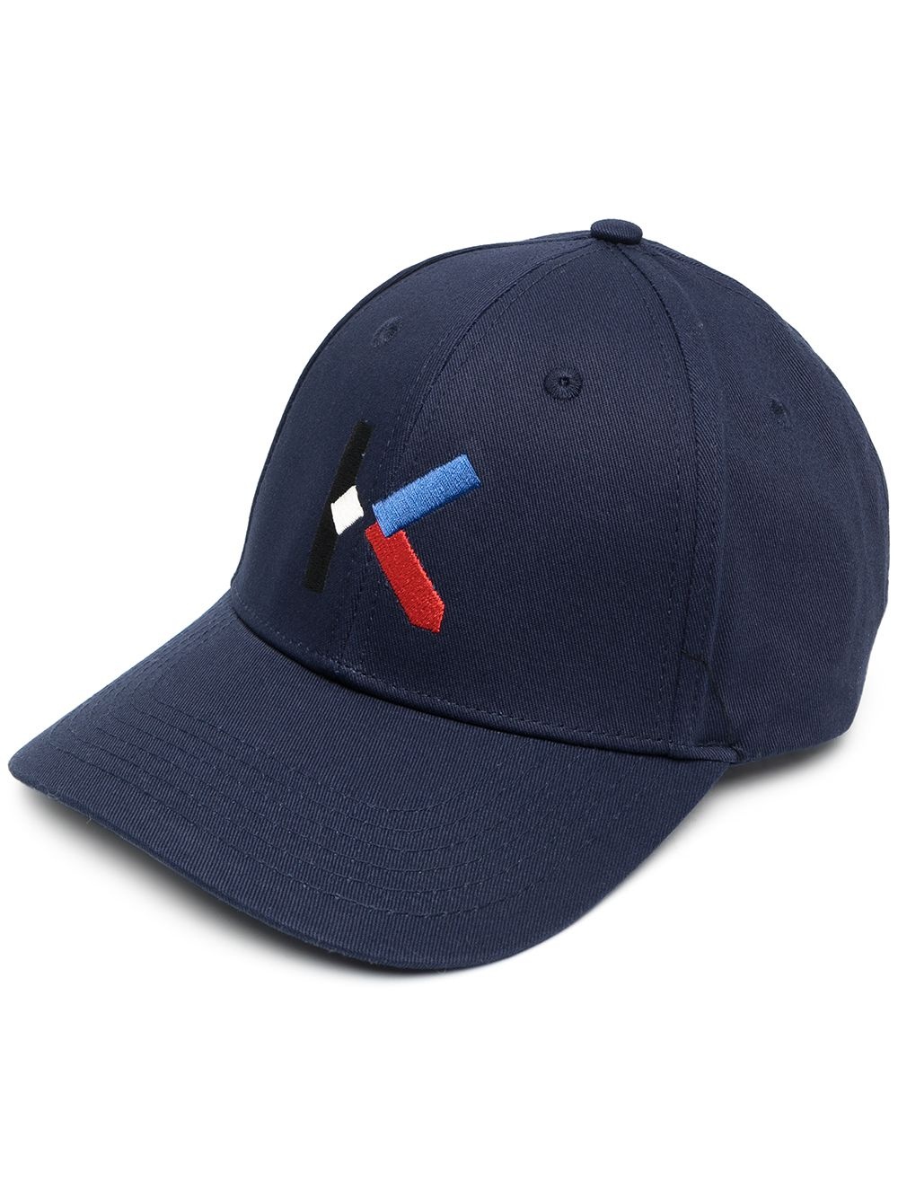 embroidered-logo six-panel cap - 1