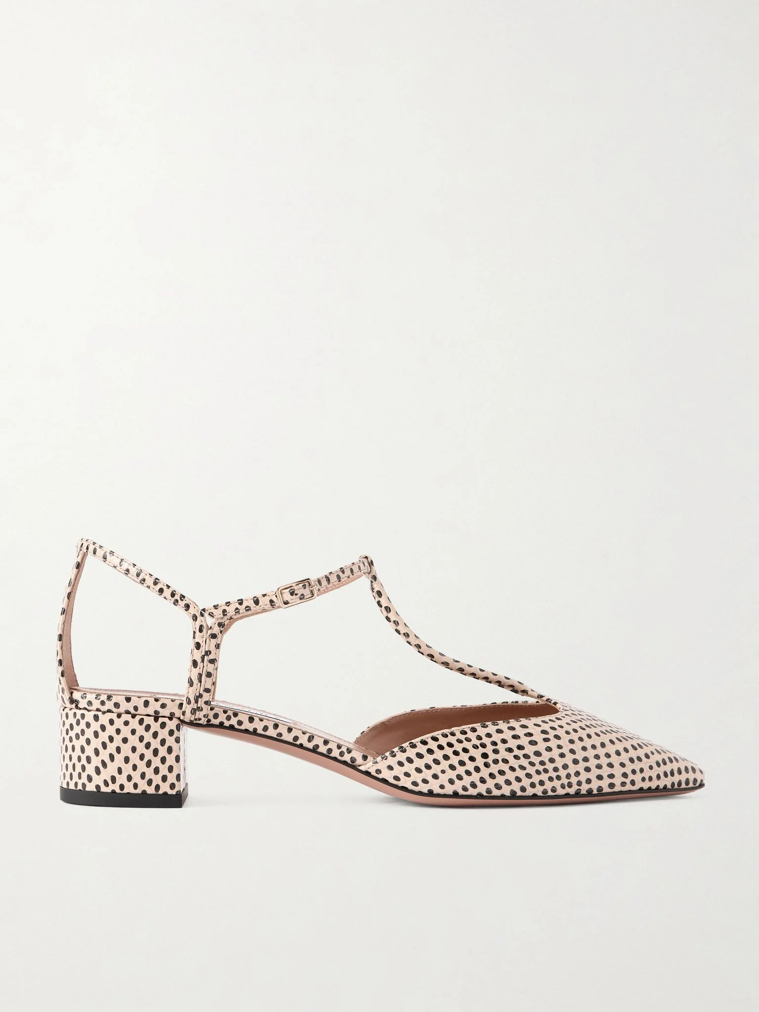 Sorbonne 35 polka-dot textured-leather pumps Ivory - 1