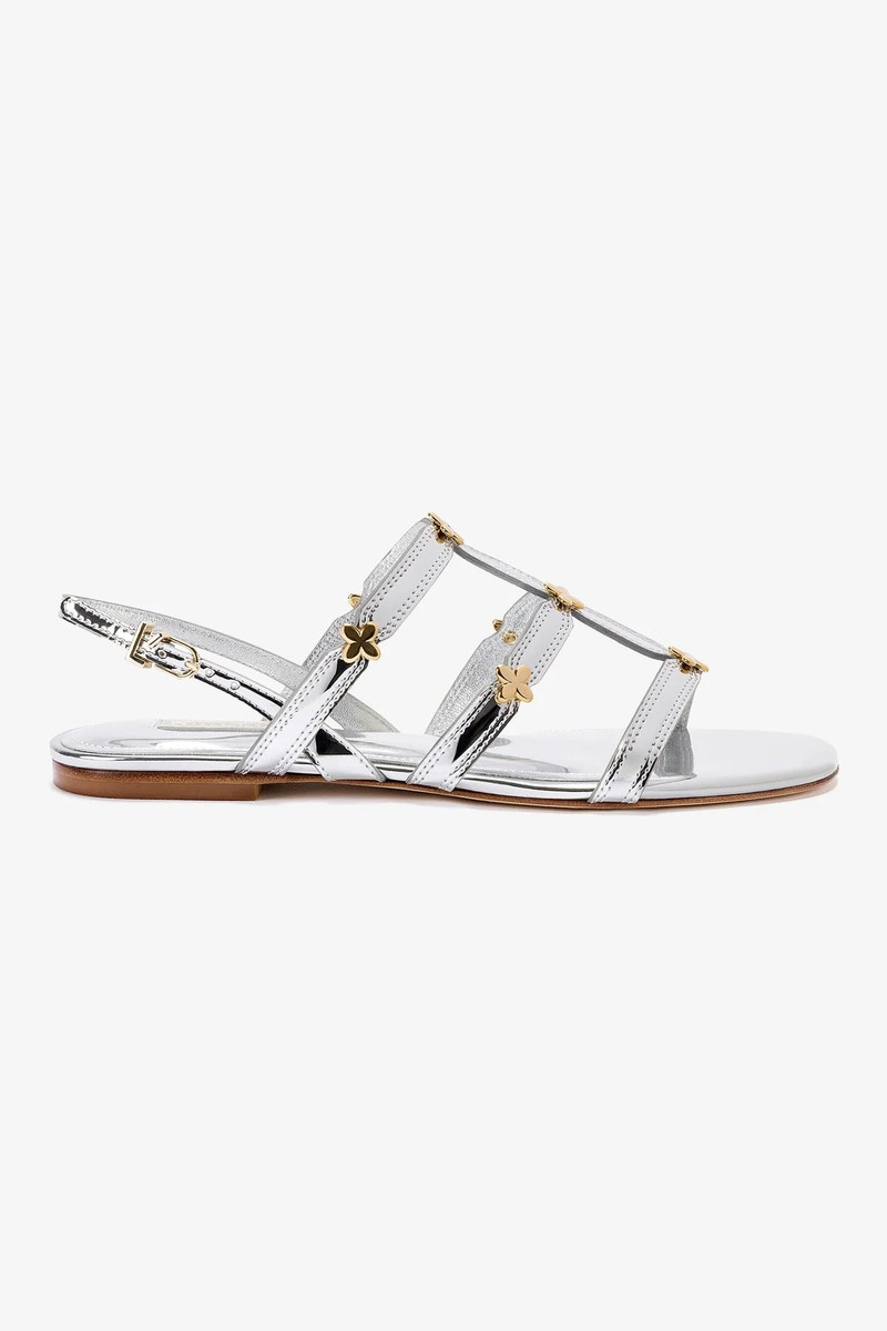 Harmony Flat Sandal In Silver Specchio 1