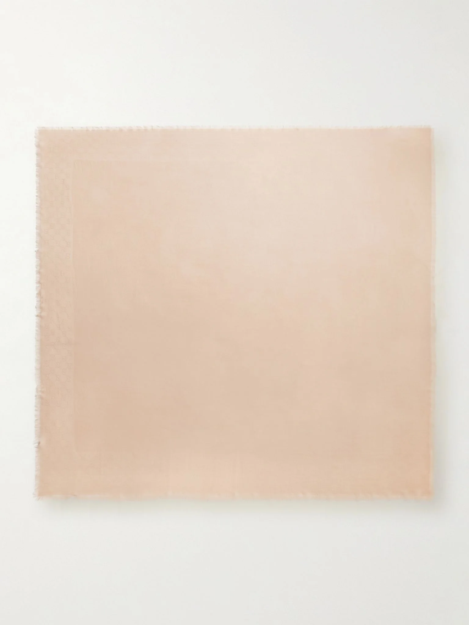 Frayed wool and silk-blend jacquard scarf Blush - 1