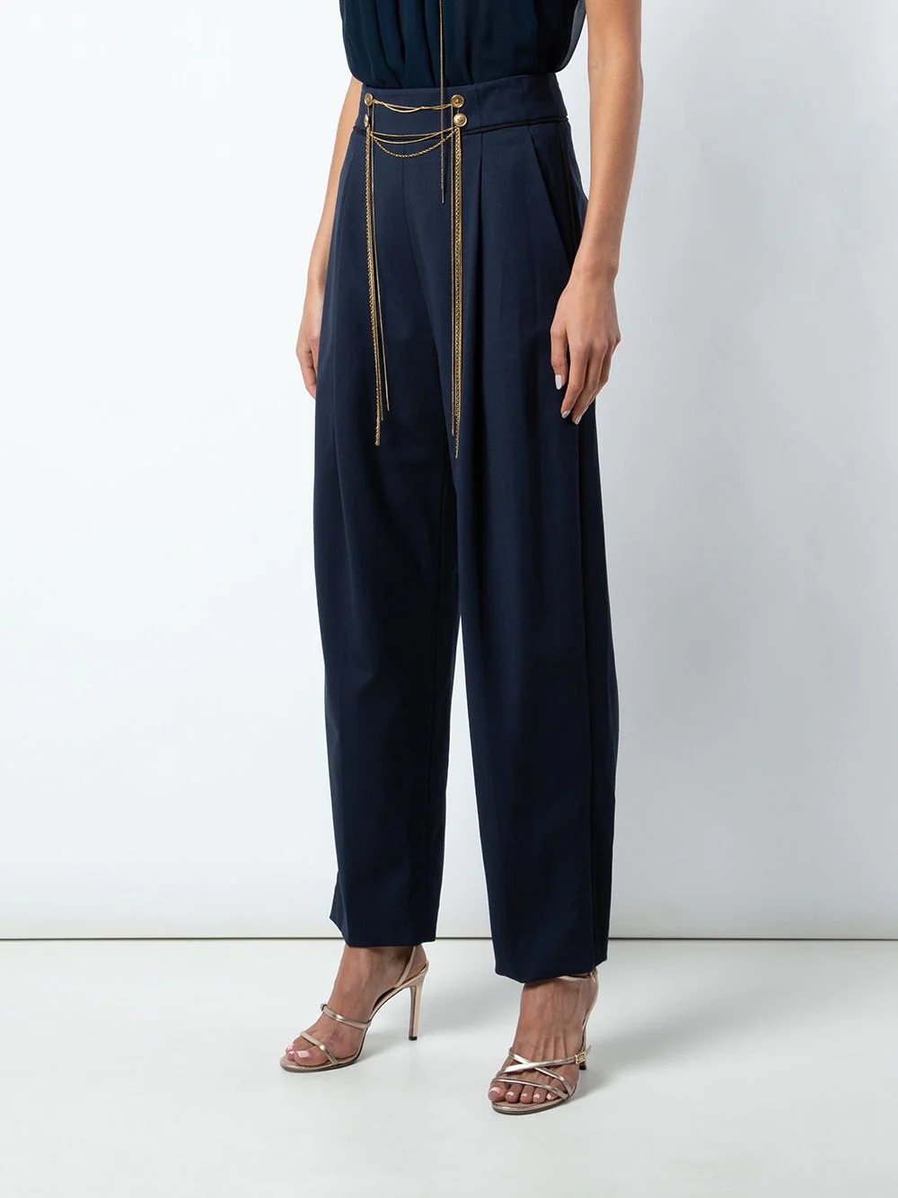 chain-embroidered trousers - 3