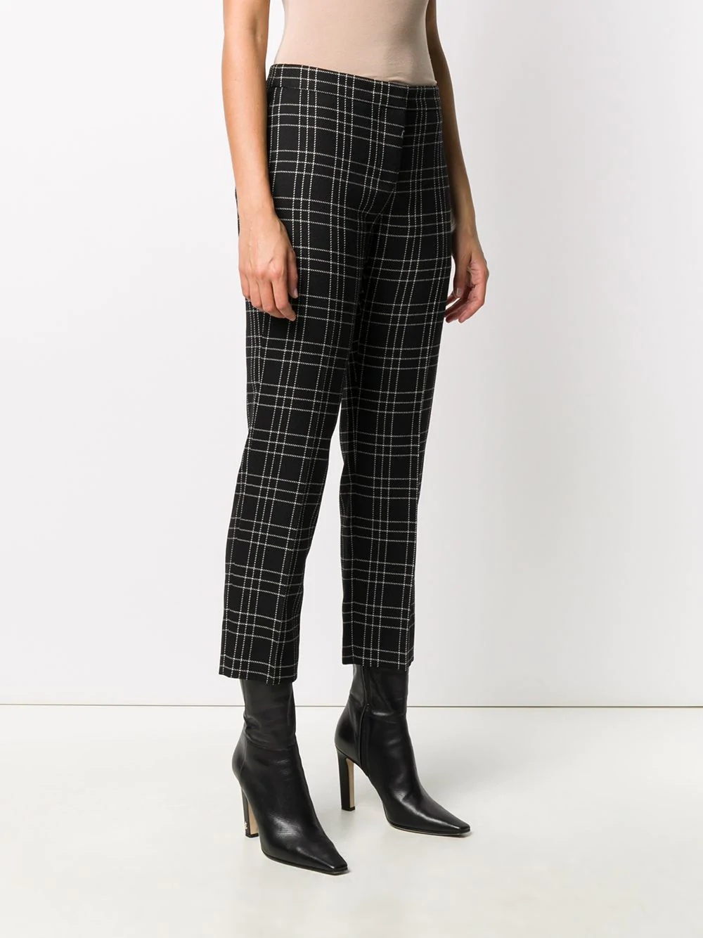 check-pattern tailored trousers - 3