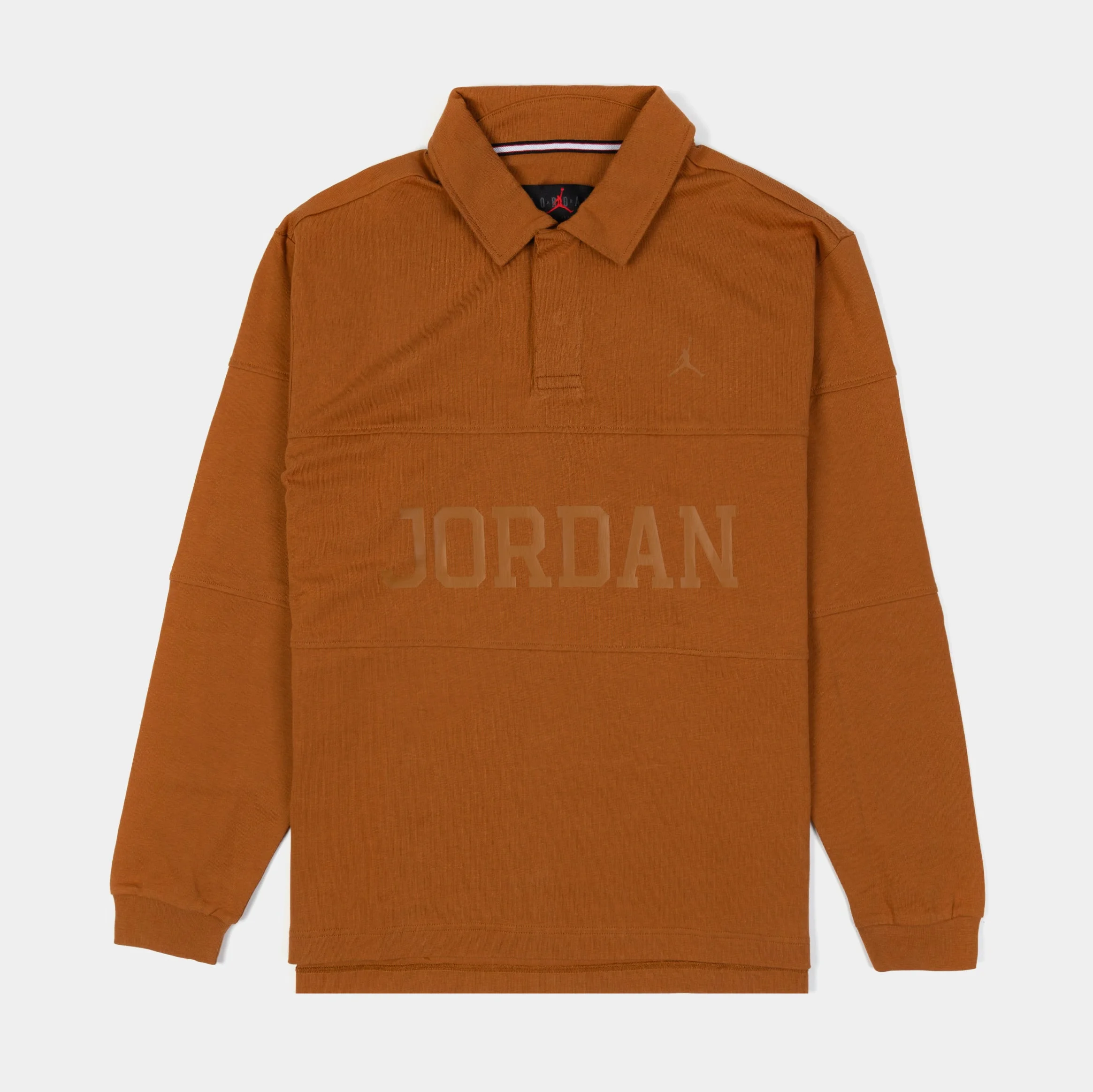 Essentials Rugby Mens Long Sleeve Shirt (Tan) - 1