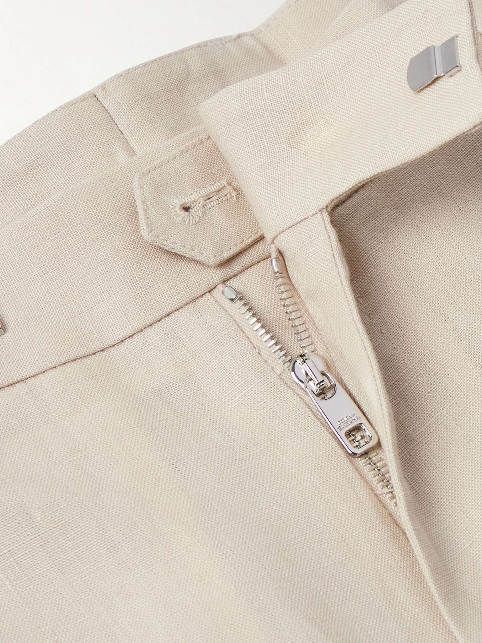 Straight-Leg Pleated Linen Trousers - 6