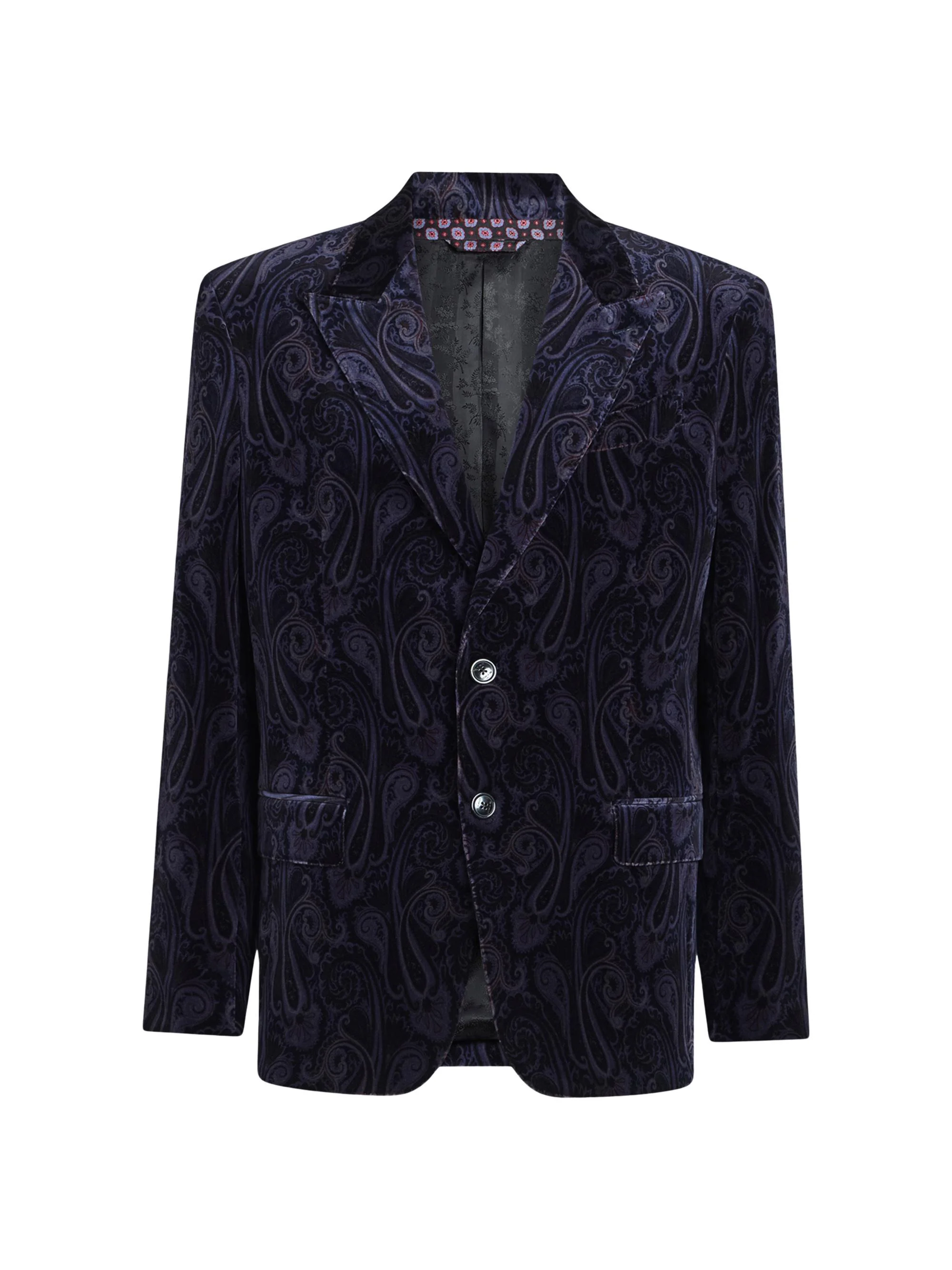 Men's Milano Peak Lapel Jacket - Print On Black Base - 1