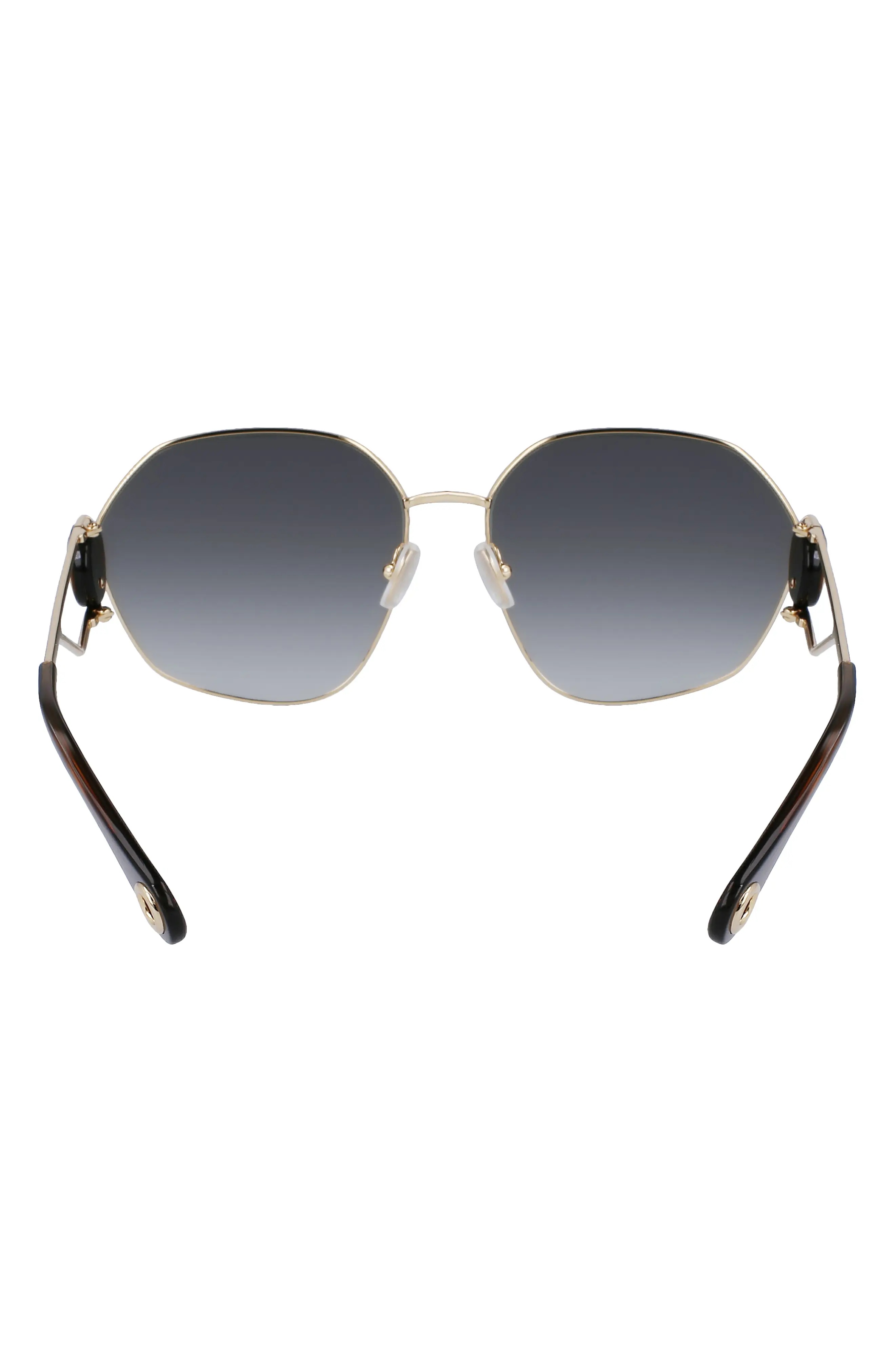 Mother & Child 62mm Oversize Rectangular Sunglasses in Gold/Gradient Khaki - 5