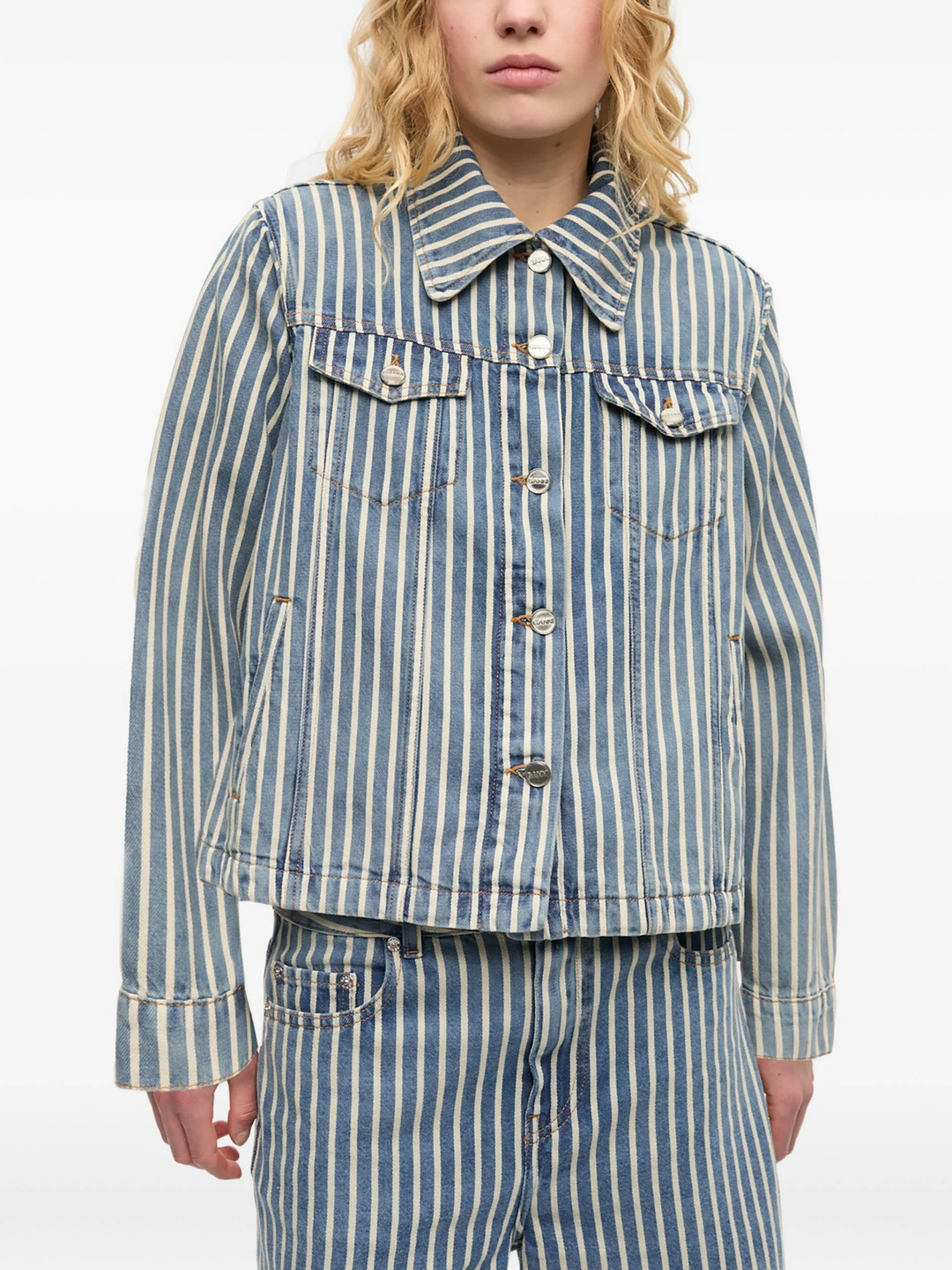Light Stripe Denim Jacket - 3