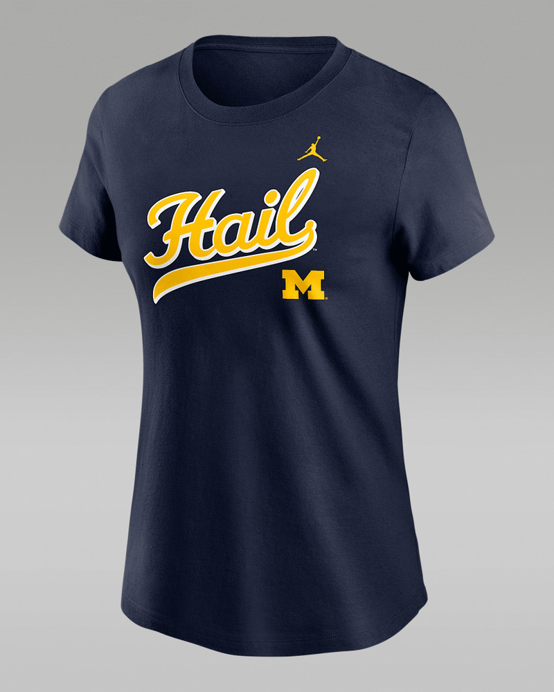 Michigan Athletic Prep Arch Local Script Women's Nike College T-Shirt 1