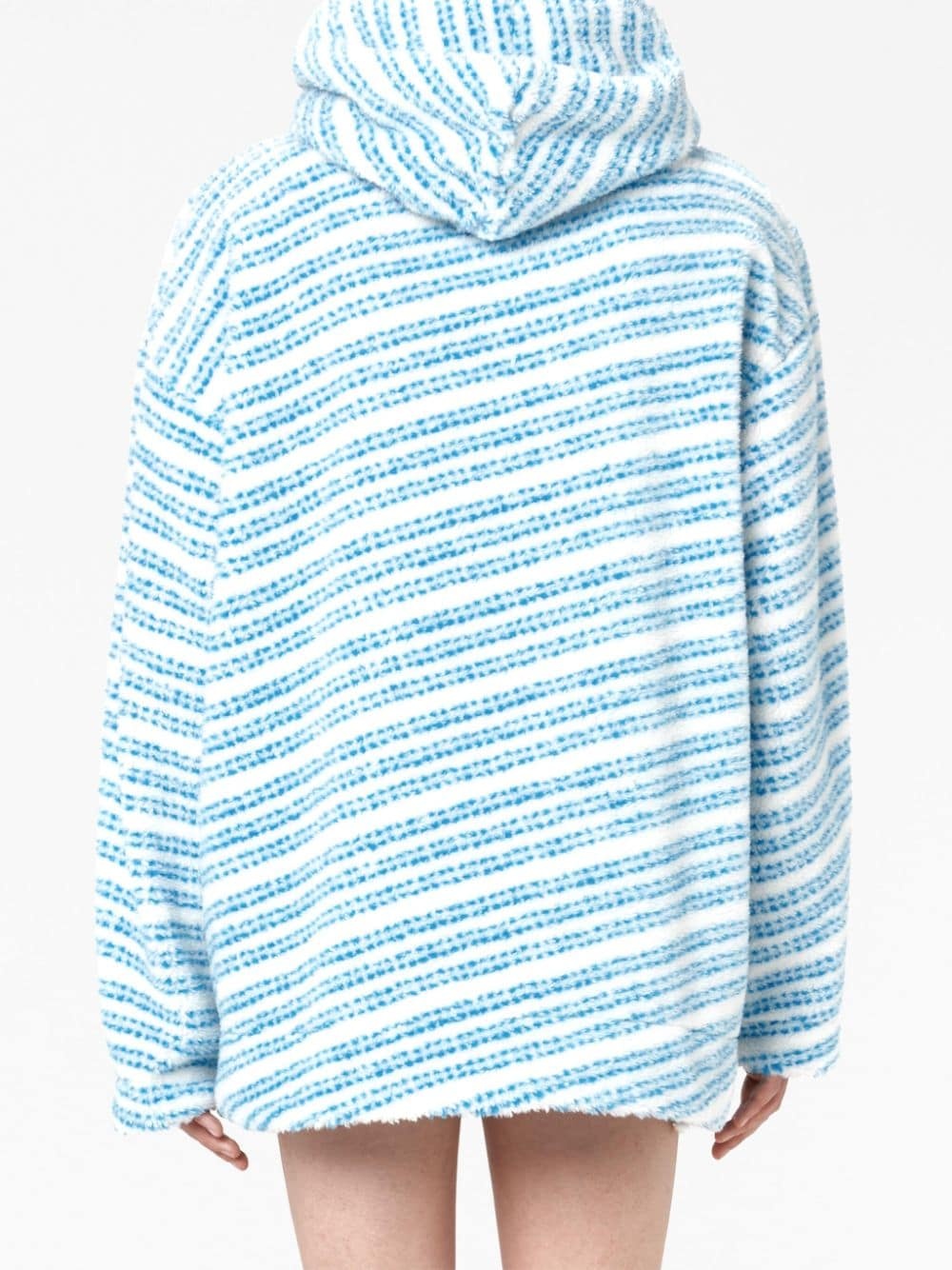 oversized striped fleece hoodie - 2