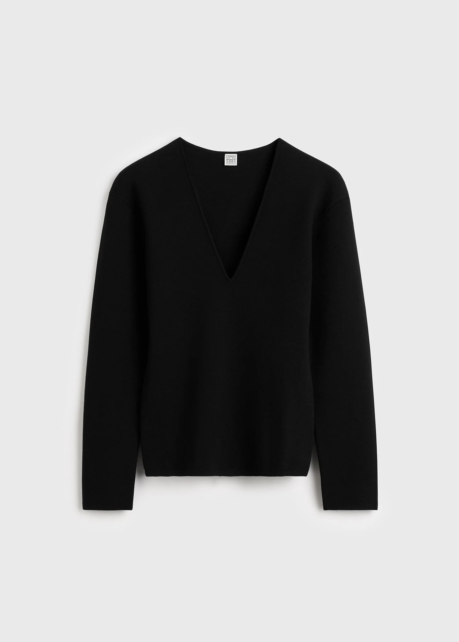 Compact knit v-neck black - 1