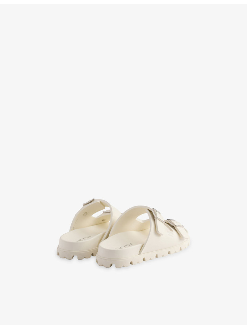 Prada Double-Buckle Rubber Slides outlook