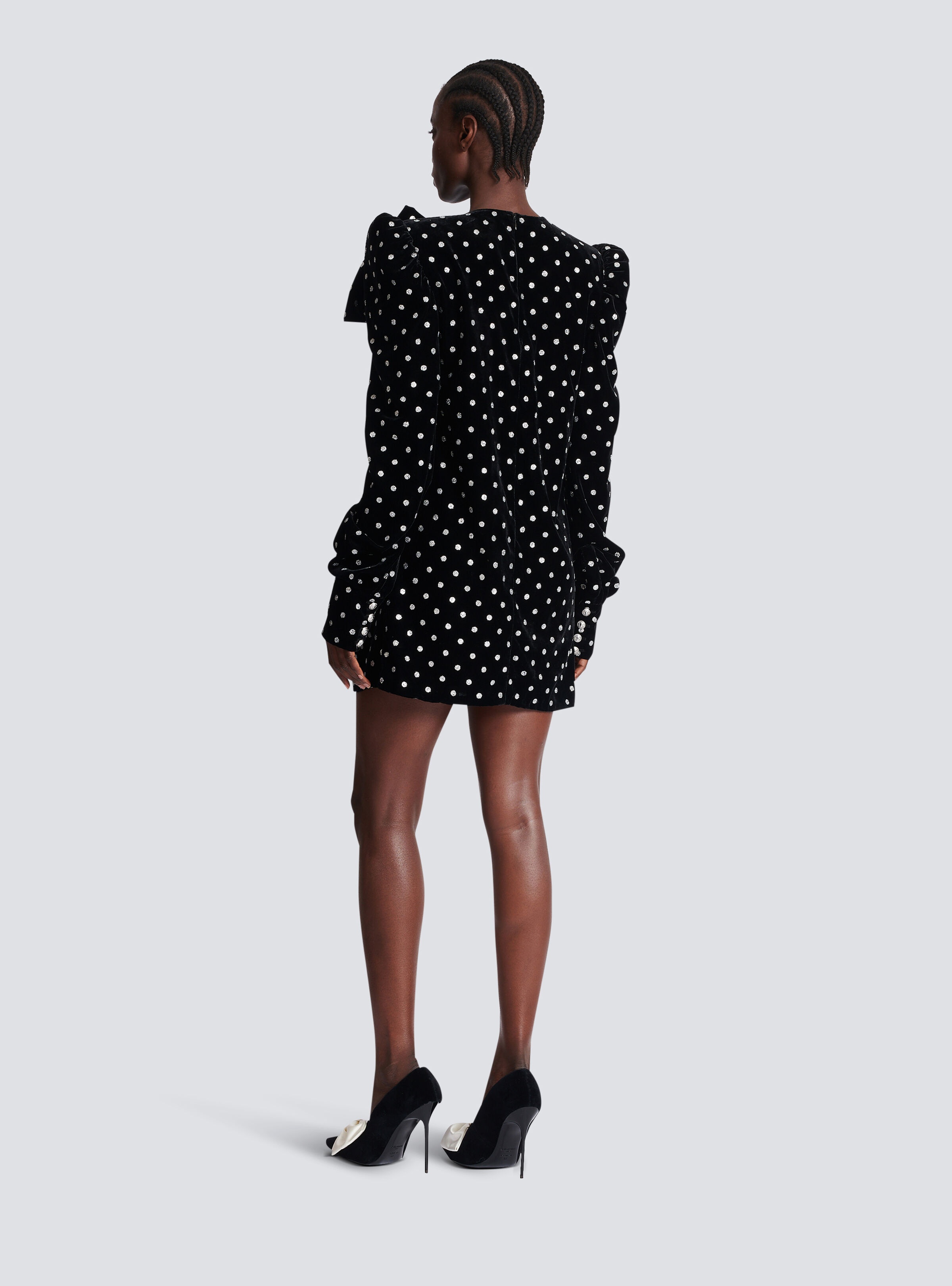 【関税＆送料込み】Balmain Maxi Bow Glitter Dots Clothing Balmain Short dress with a large bow and glitter polka dots