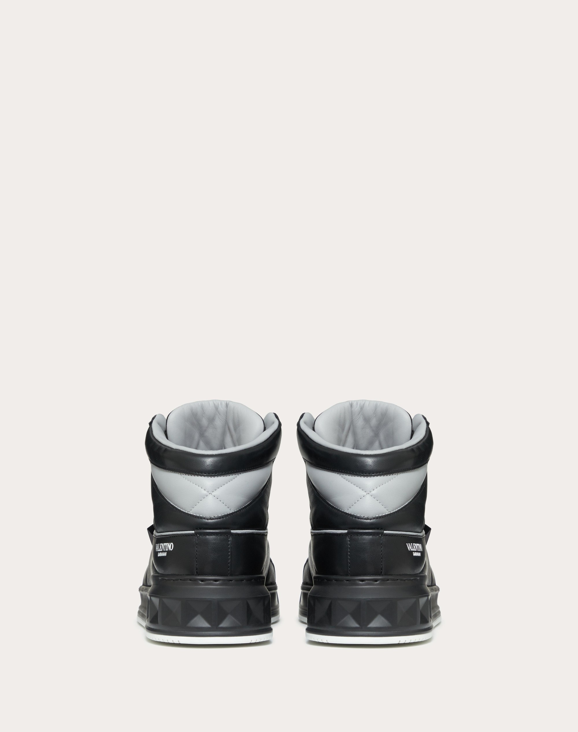 Valentino ONE STUD MID-TOP CALFSKIN SNEAKER | REVERSIBLE