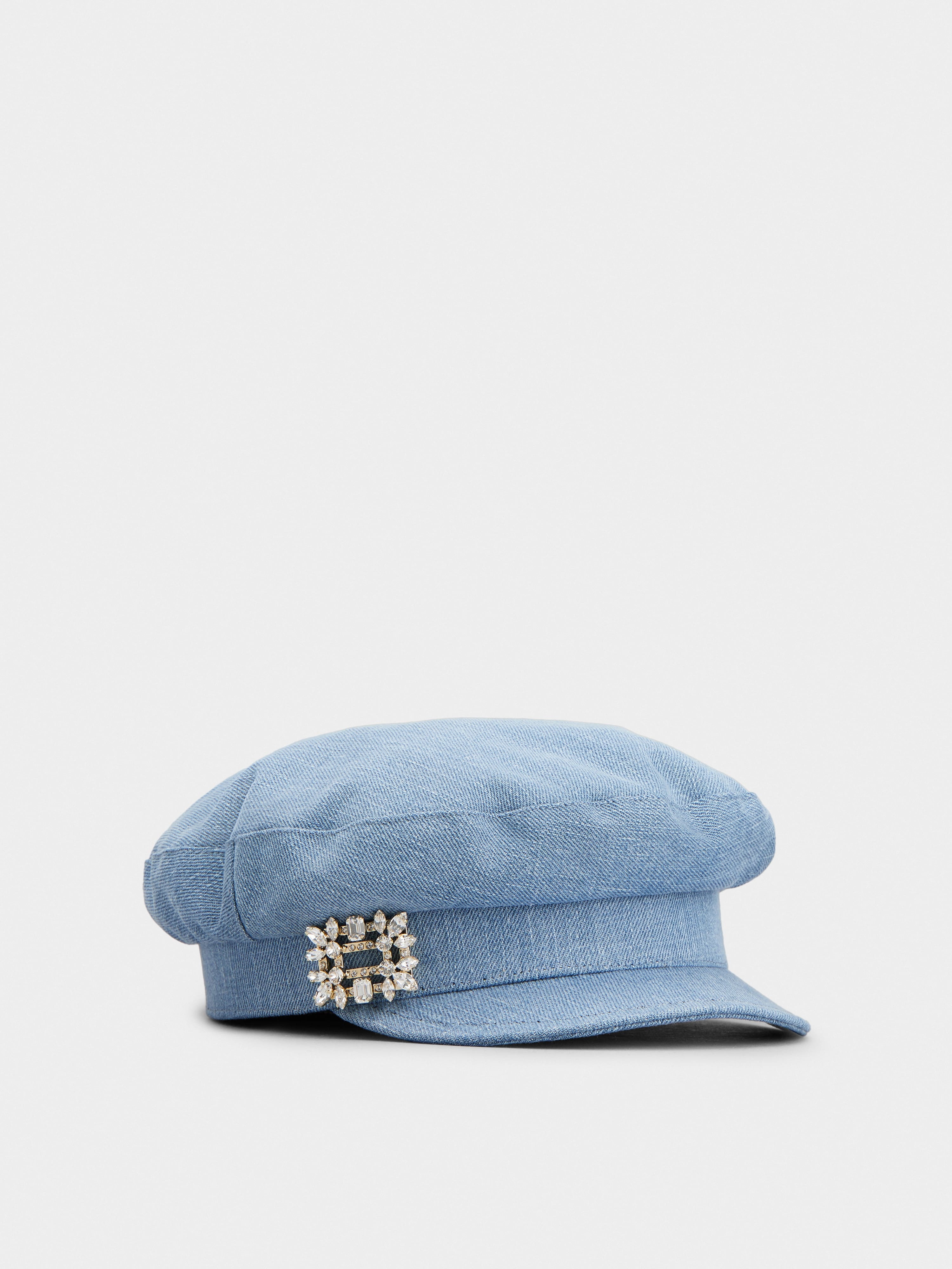 Broche Vivier Buckle Sailor Cap in Denim - 2