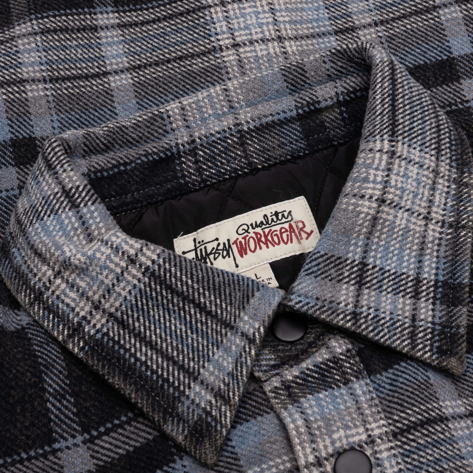 HEAVY WASHED PLAID SHIRT - BLUE - 3