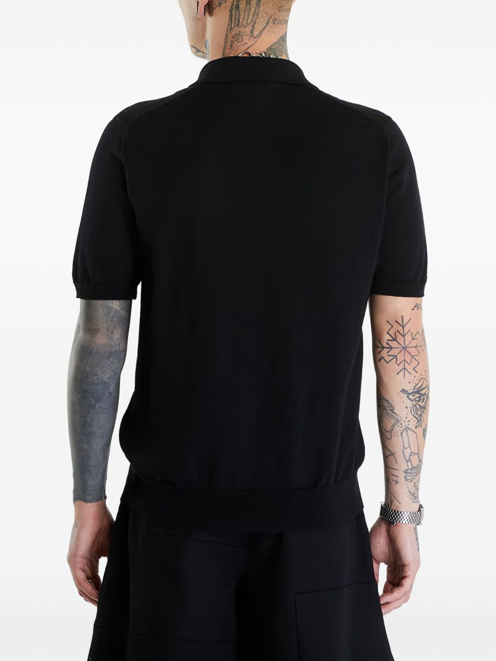 heart-patch wool polo shirt - 5