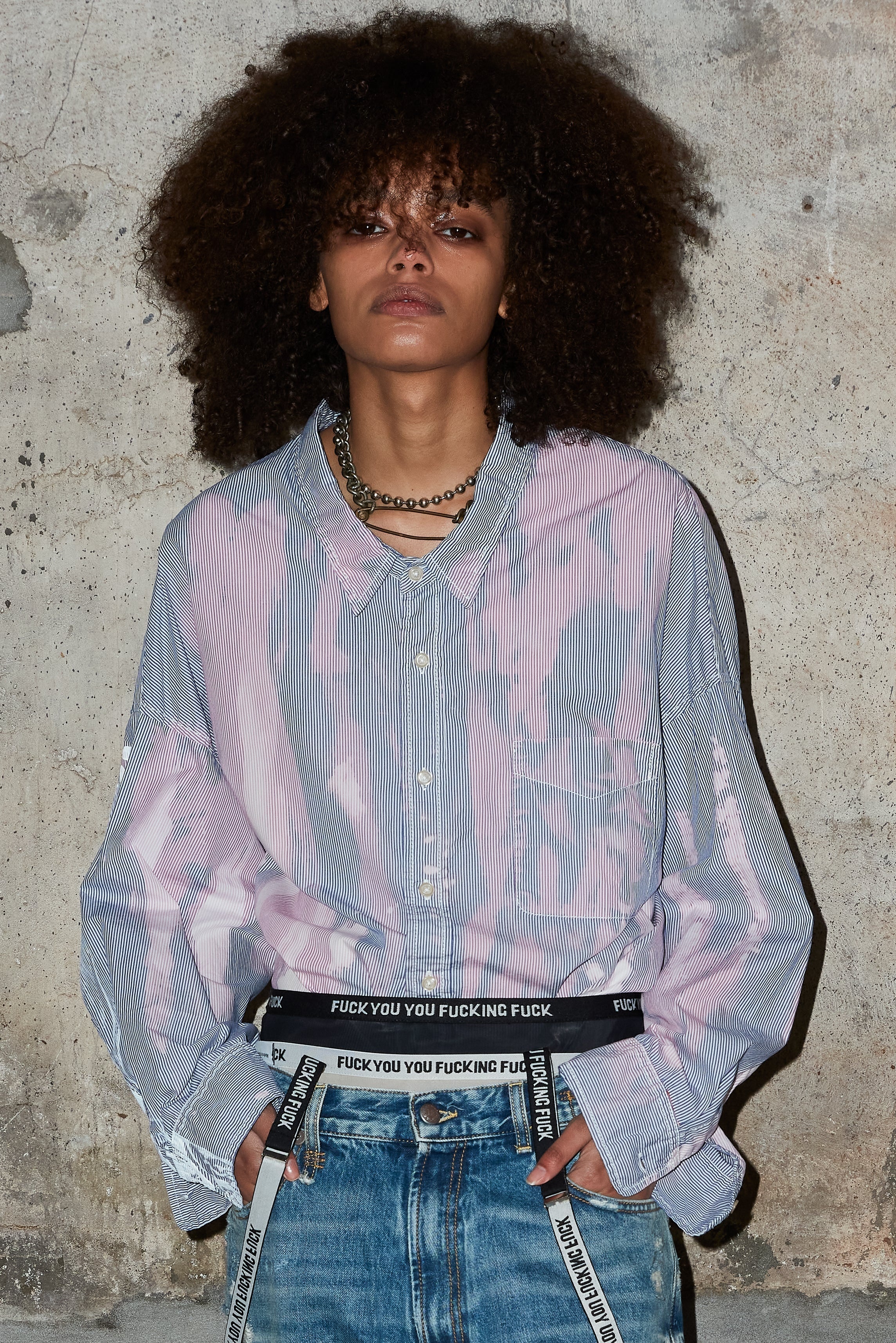 Bleached Drop Neck Shirt | R13 Denim Official Site - 2