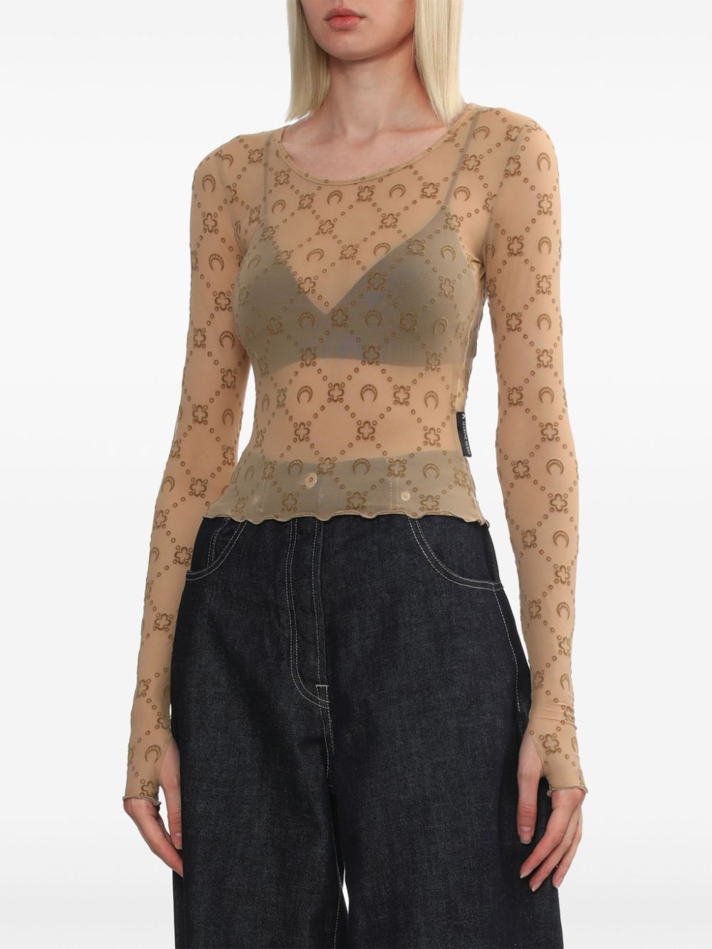 monogram crewneck top - 3