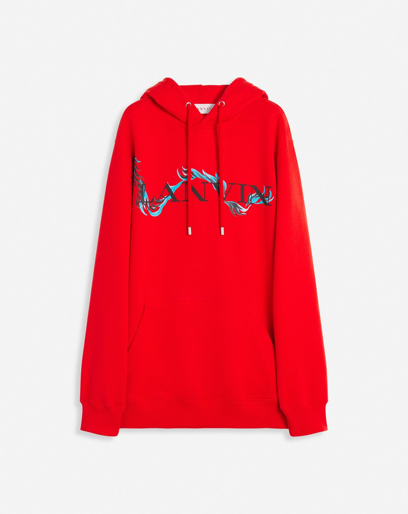 UNISEX DRAGON PRINT LOOSE-FITTING HOODIE - 1