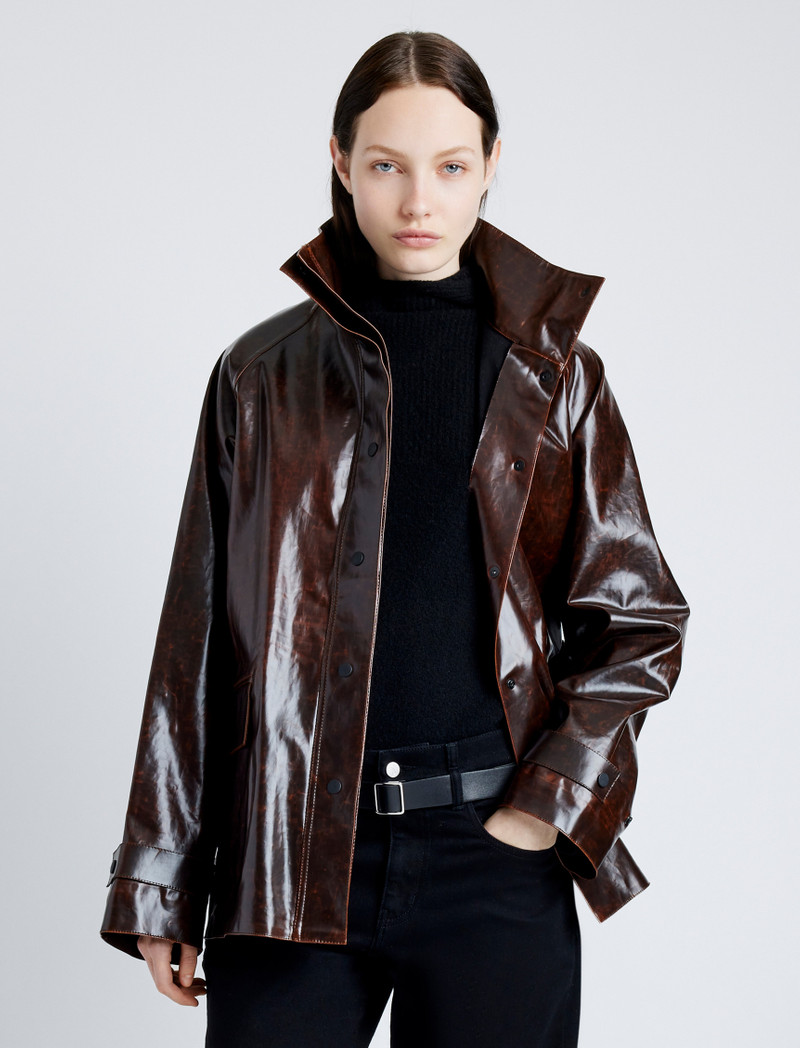 Finch Raincoat In Lacquered Cotton 2