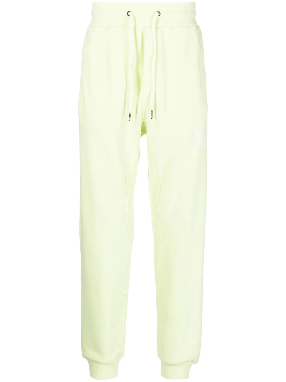 drawstring-waist cotton track trousers - 1