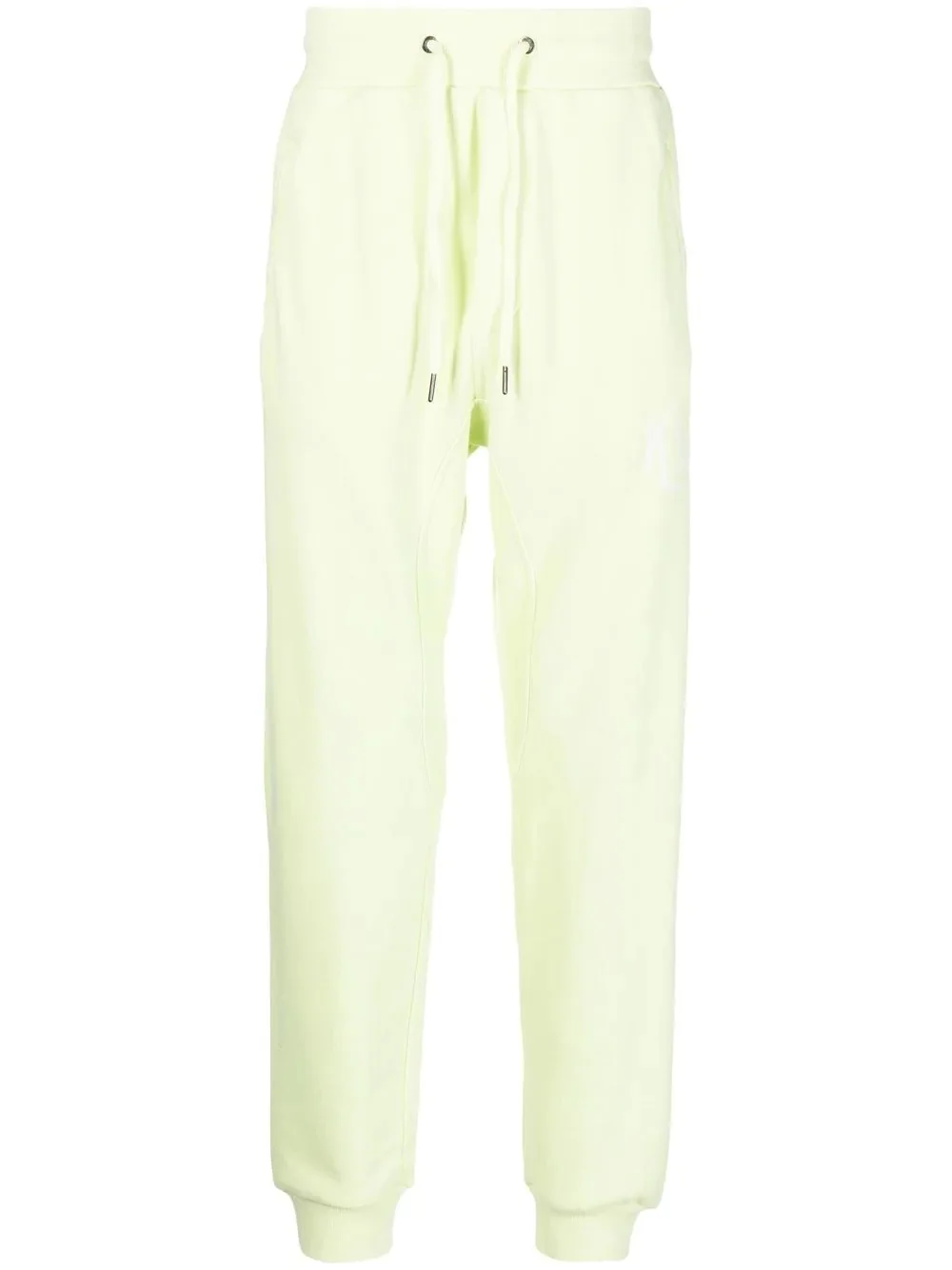 drawstring-waist cotton track trousers - 1