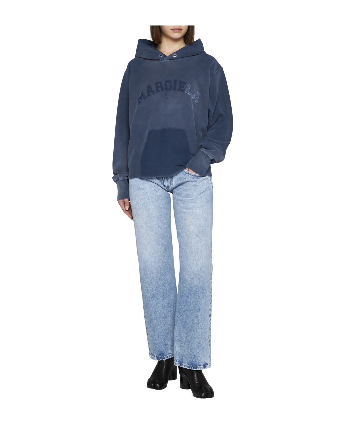 Straight Denim Jeans With Contrasting Pockets - 3